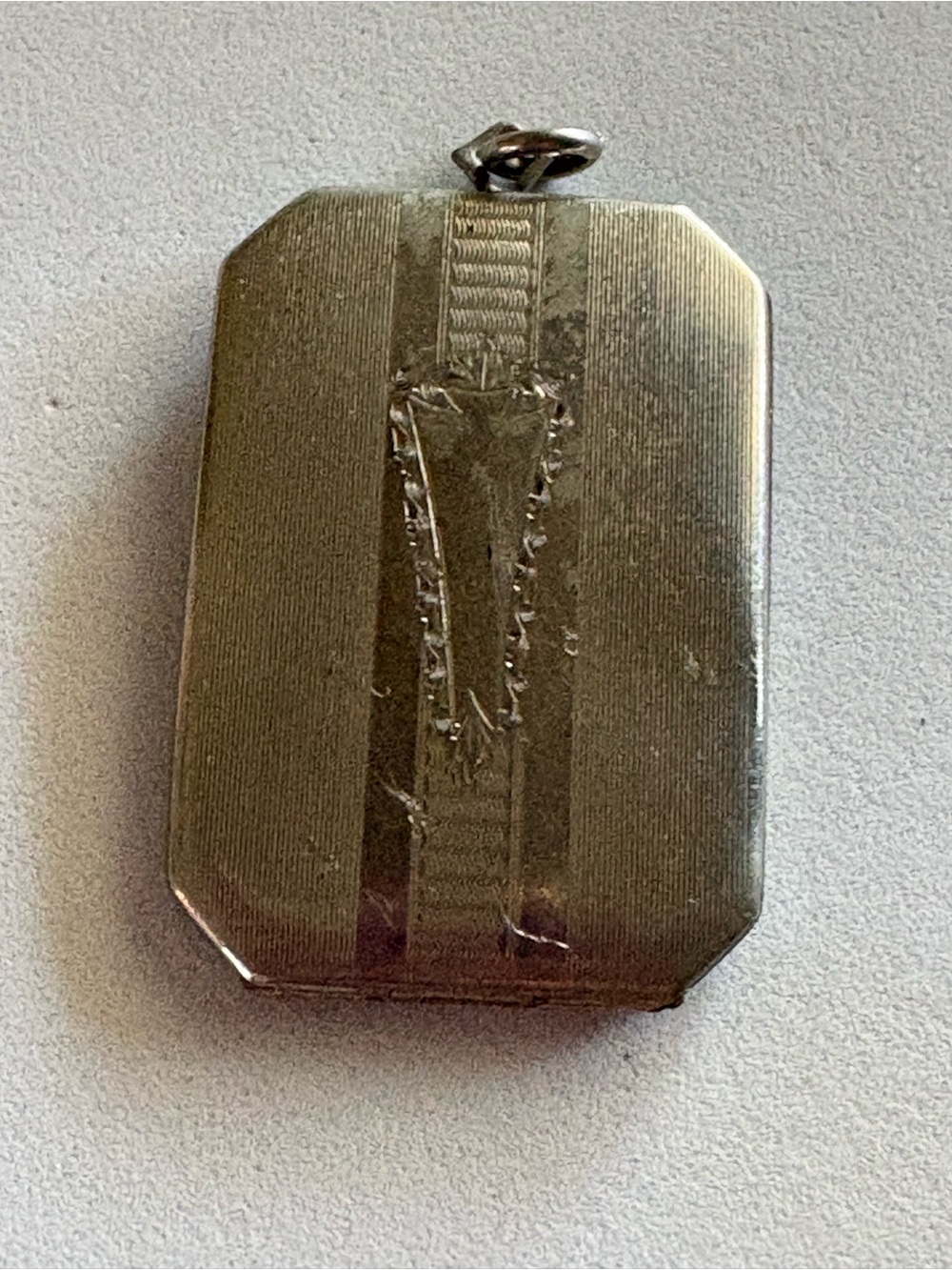 Art Deco Silver Tone Picture Locket